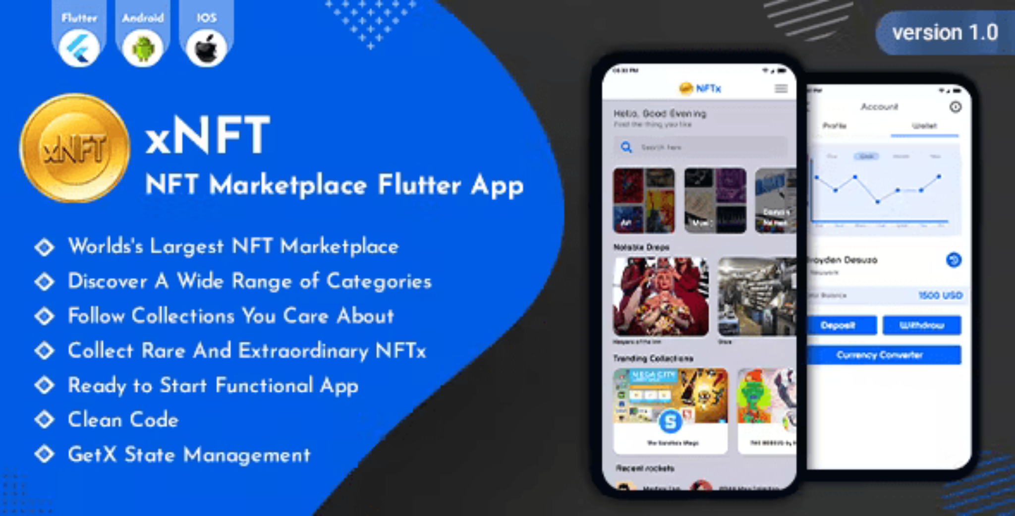 xNFT - NFT Marketplace Flutter App UI Kit - Codes Cave Nulled Mobile ...
